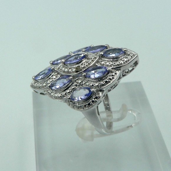 Genuine Tanzanite Diamond Ring Size 7 NWOT - Picture 2 of 4